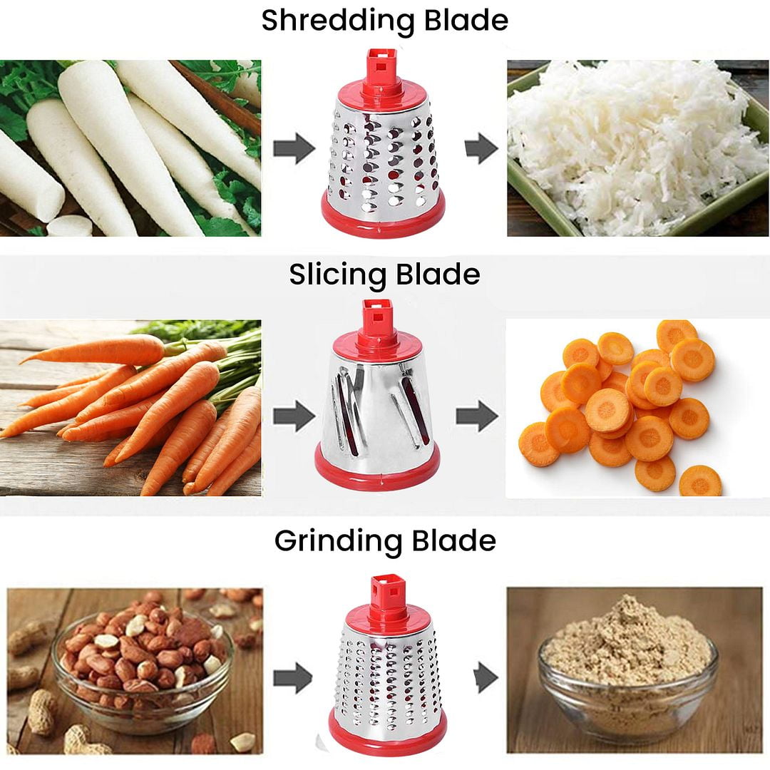 Hand Cranked Cheese Grater, With 4 Interchangeable Stainless Steel Blades,  Rotary Vegetable Carrot Ginger Slicer For Home, Kitchen Shredder, Butter Cu