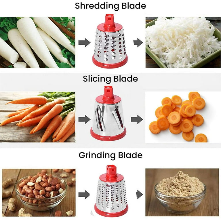 Ancevsk Rotary Cheese Grater Shredder with Strong Suction Base, Kitchen  Speed Hand Crank Vegetable Slicer, Potato Hash Brown Shredder Nut Grinder  with 3 Replaceable Stainless Steel Drum Blades (White) - Yahoo Shopping