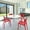 Red, variant on Compamia Lisa Round Dining Set with 47 inch White Table and Dark Gray Armcairs