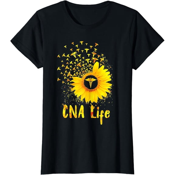 CNA Life Sunflower Cute Nurse T-Shirt