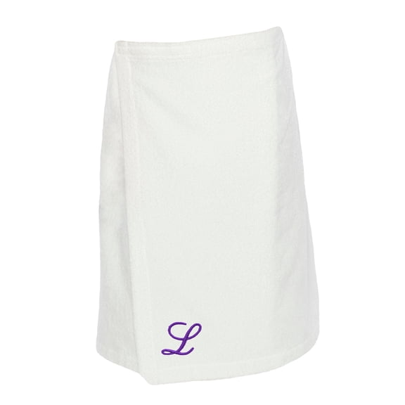Authentic Hotel and Spa  Turkish Cotton Terry Monogrammed White Womens Spa and Shower Towel Wrap White/L
