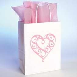 Bob Siemon Designs - Bob Siemon Designs 58072 Gift Bag Heart With Tissue Sml White