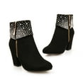 thumbnail image 7 of Herrnalise High-heeled Rhinestone Short Boots Women's Wedding Boots,clearance under 10, 7 of 7