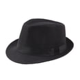thumbnail image 2 of Zhaomeidaxi Classic Black Fedora Hat ,Men Solid Color Wide Brim Fedora Felt Hat Panama Cap Boater Summer Beach  Sunhat, 2 of 5