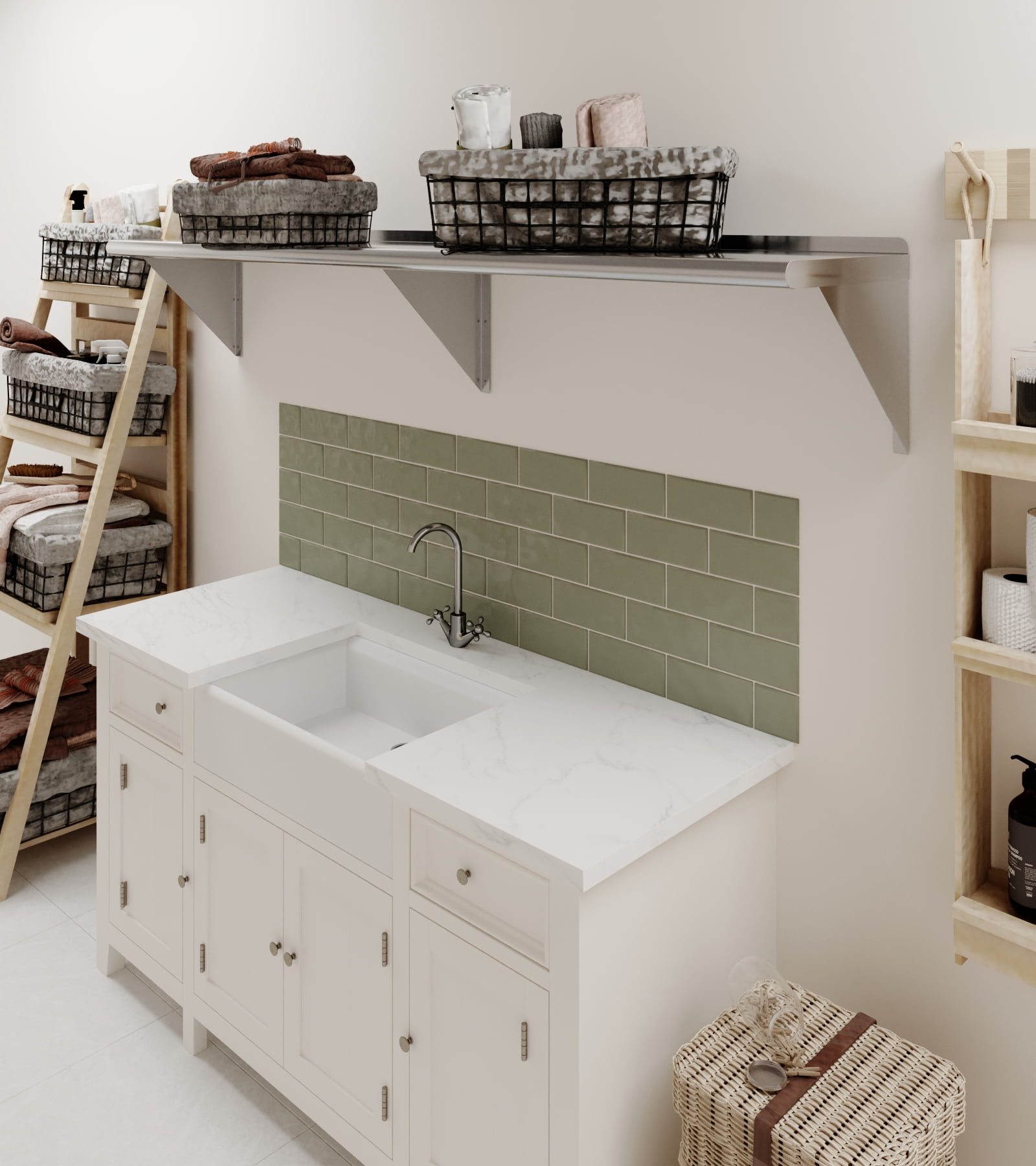 AmGood 14 in. x 72 in. Stainless Steel Wall Shelf | NSF Certified | Appliance & Equipment Metal Shelving | Kitchen, Restaurant, Garage, Laundry, Utility Room