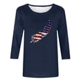thumbnail image 4 of GERsome 4th of July Patriotic T-Shirt for Women Casual 3/4 Sleeve Tops Loose Fit Crewneck Shirts American Flag Patriotic Tee Shirts S-3XL, 4 of 4