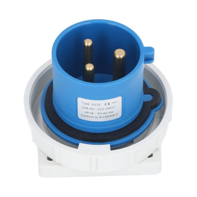 Toma industrial IP67 impermeable, contacto de latón, conector de aviación, 2P+T, 32 A, 220 - 240 V