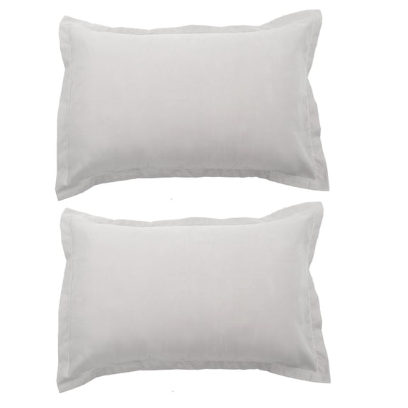OULII 2-Pack Grey Polyester Pillow Covers Soft Comfortable Protective Cloth for Adult Use