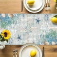 thumbnail image 4 of Burlap Table Runner 90 Inches Long, Nautical Starfish Vintage Map Non-Slip Kitchen Table Runners for Dining Room Everyday Use Party Table Decorations Watercolor Coral Shell, 4 of 9