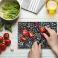 thumbnail image 4 of Abstract Cutting Board, Colorful Florals Sunflower Mosaic Curl Ornaments Stained Glass Inspired Design, Decorative Tempered Glass Cutting and Serving Board, Small Size, Multicolor, by Ambesonne, 4 of 5