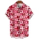 thumbnail image 4 of Camisa hawaiana con estampado 3D de corazón de amor para hombre y mujer, blusa de manga corta con botones para el día de San Valentín, 4 of 4
