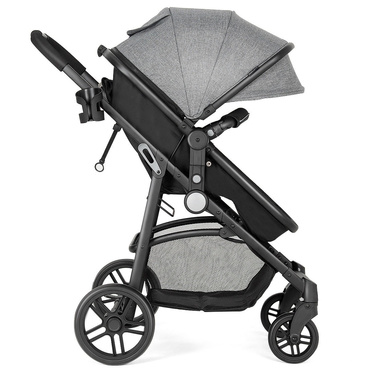 Infans 2 In 1 Foldable Baby Stroller Kids Travel Newborn Infant Buggy Pushchair Gray