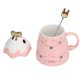 thumbnail image 2 of Taza navideña de cerámica de gran capacidad de 500 ml, para té, leche, café, con tapa y cuchara, ideal como regalo para el hogar y las fiestas., 2 of 14