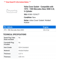 thumbnail image 2 of Valve Cover Gasket - Compatible with 1975 - 1985 Mercedes-Benz 300D 3.0L 5-Cylinder 1976 1977 1978 1979 1980 1981 1982 1983 1984, 2 of 2