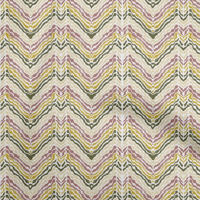 oneOone Cotton Poplin Olive Green Fabric Chevron Sewing Craft Projects Fabric Prints By Yard 42 Inch Wide