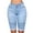 Light Blue, variant on FAKKDUK Women's Denim Shorts with Pocket 10" Elastic Waist Stretch Slim Fit High Waist Shorts Jeans for Women Casual Hot Jean Shorts for Summer,L