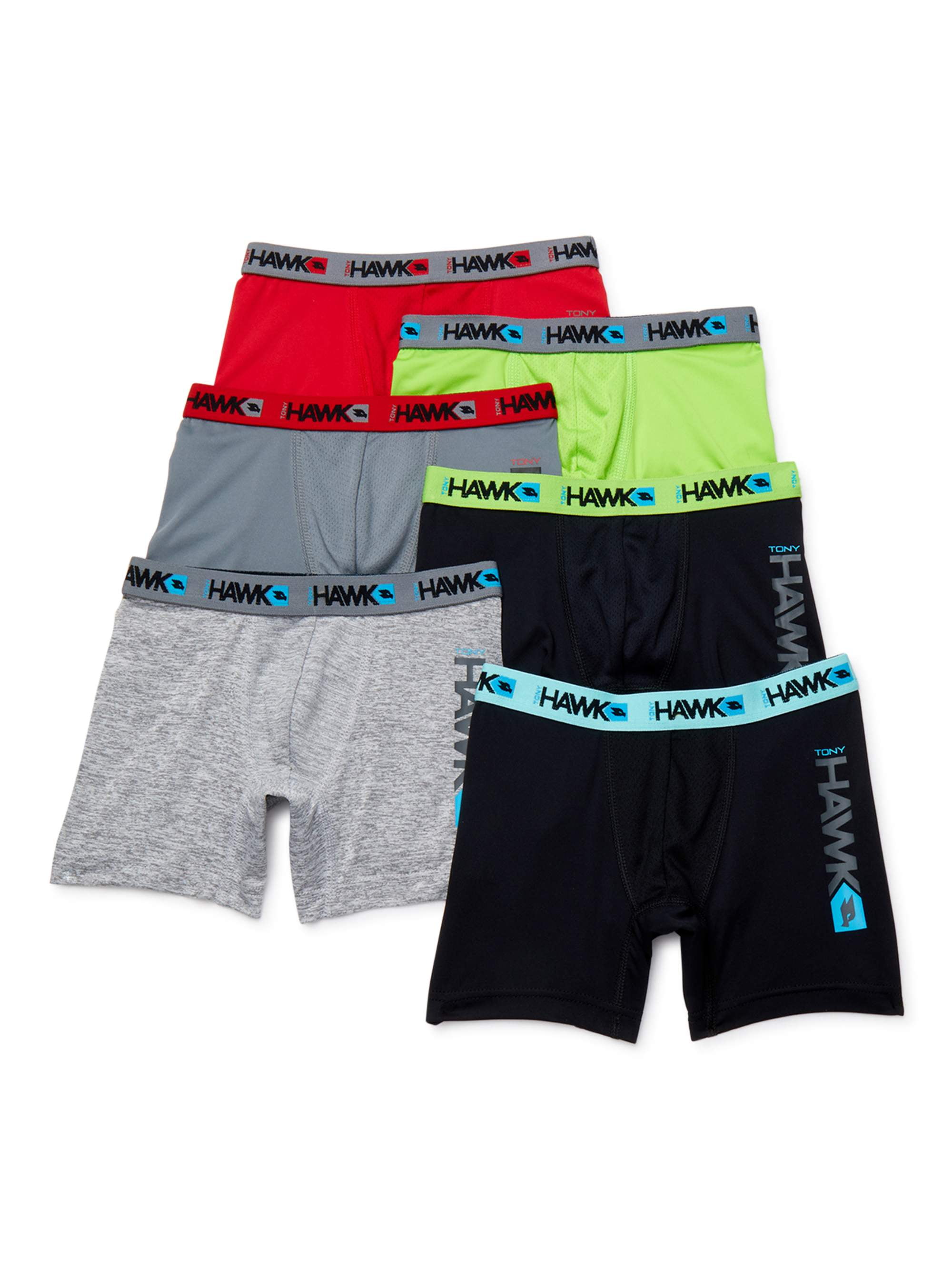 Tony Hawk - Tony Hawk Toddler Boys' Underwear, 6-Pack Performance Boxer ...