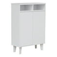 thumbnail image 2 of Yaiza 2 Door Shoe Storage Cabinet with 7 Shelves, White Wood, 2 of 6