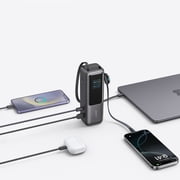Anker Laptop Power Bank, 25,000mAh Portable Charger with Triple 100W USB-C Ports, Built-in Retractable Cables, Flight-Approved for Travel, Compatible for iPhone 17/16 Series,Macbook,Samsung, and More
