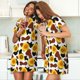 thumbnail image 4 of Disketp Sunflower Cow para Camisón Corto de Manga Corta para Mujeres, Camisón Cómodo con Escote Redondo, Bonito y Confortable, 4 of 6