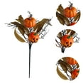 thumbnail image 4 of 18.50x9.44 Inch Halloween Black Rose Maple Leaf Pumpkin Cuttings Bouquet for Halloween Party Thanksgiving Decoration, 4 of 6