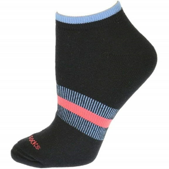 Sierra Socks Women Tipped Cushion Ped/No-Show with Arch Support (Shoe Size: 4-10, Black)