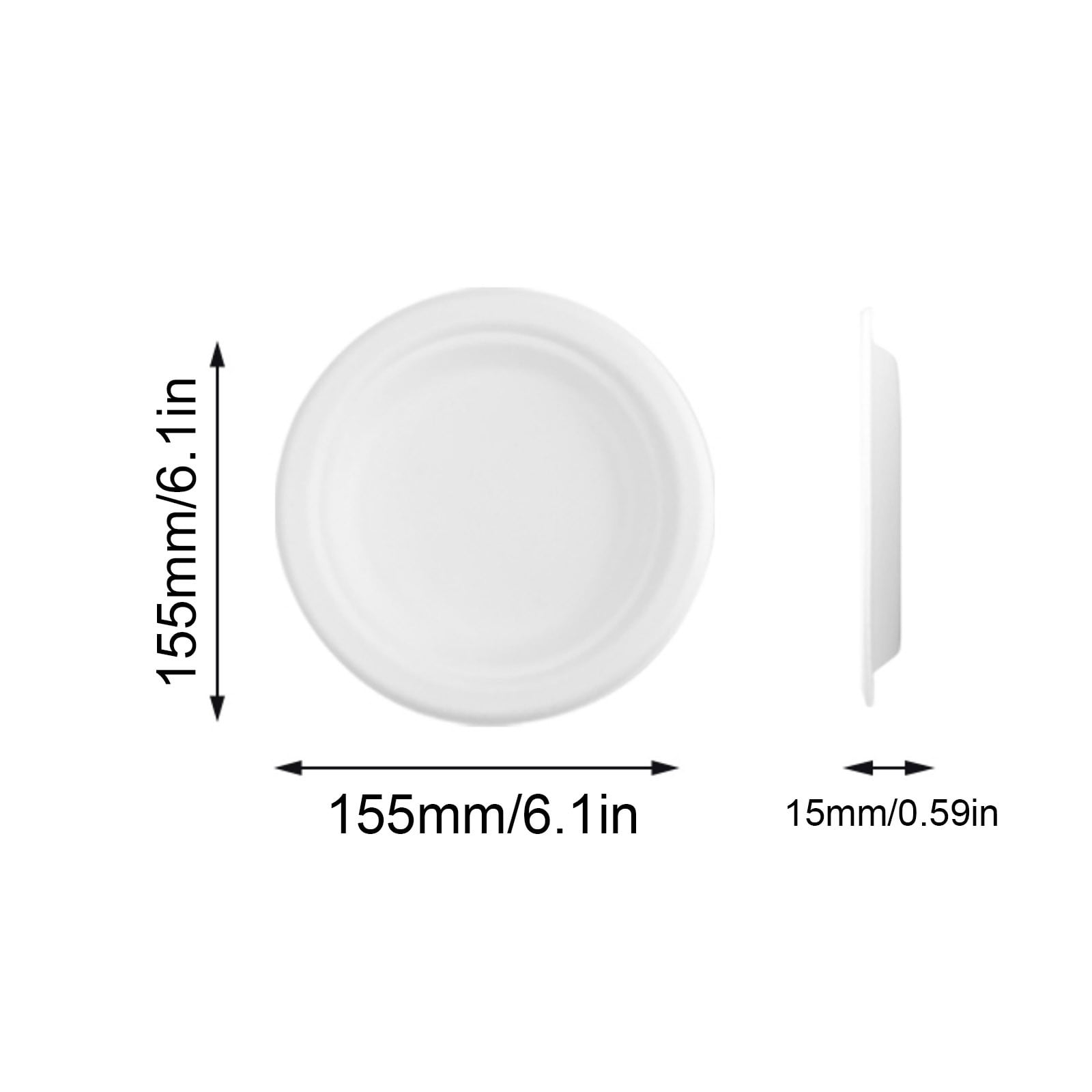 HCTSHG Disposable Disc Tableware, 6 Inch Paper Plate, Disposable Pulp Plate, Dessert Plates, Biodegradable Eco-Friendly Sugarcane, Bulk Nature, Compostable Plates, Party Plates