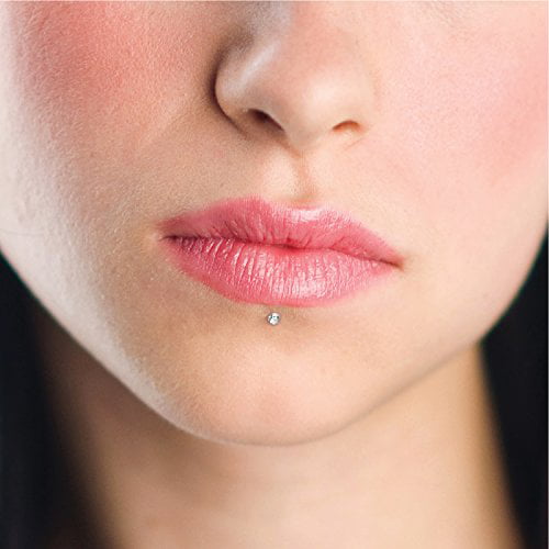 MODRSA Clear Lip Rings Studs 16G Labret Monroe Piercing Jewelry with Replacement Ball Pack Plastic Cartilage Tragus Lobe Earrings Retainer 6mm 8mm 10mm 12mm for Work Surgery 