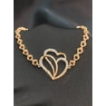 thumbnail image 2 of Pave 1/4 Carats Round Brilliant Natural Diamonds Two-Hearts Bracelet In Hallmark 14K Rose Gold, 2 of 13