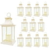 LED Decorative Lanterns - Set of 12 - Kate Aspen Vintage Rustic Home Dcor Lantern Tabel Centerpiece for Wedding, Bridal Shower, Anniversary Party - White/Ivory