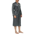 thumbnail image 2 of INSPIRE CHIC Men's Nightdress Satin Robe Long Sleeve Tied Sleepwear Bathrobe XL Gray, 2 of 4
