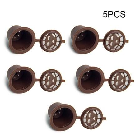 

5 Pcs Refillable Reusable Coffee Capsules Pods Cup For Nespresso Machines New