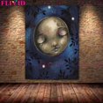 thumbnail image 1 of Brujería de Luna, polillas, novias de murciélago, fantasmas y plantas de esqueleto, arte de pared, pintura en lienzo, Póster Artístico de Wicca e impresión, decoración del hogar, 1 of 4