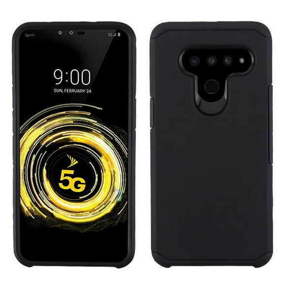 LG V50 ThinQ Phone Case [Heavy Duty Protection] [Dual Layer] Shock Absorption Slim Hybrid Bumper Protective Case with Soft TPU Cover & Durable Hard PC Shell Cover BLACK Case for LG V50 Thinq