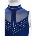 thumbnail image 4 of iixpin Full Body Jumpsuit for Girls Long Sleeves Biketards Tumbling Dance Leotard Skating Romper Bodysuit Navy Blue 12, 4 of 7