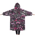 thumbnail image 2 of Oversized Wearable Blanket Hoodie,Pink Breast Cancer and Love Sherpa Blanket Hoodie with Super Pockets,Super Warm Fuzzy Pullover for Women & Men, 2 of 6
