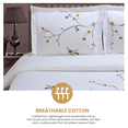 thumbnail image 4 of Spring Blooms Cotton 3-Piece Duvet Cover Set by Blue Nile Mills, California King, White, 4 of 7