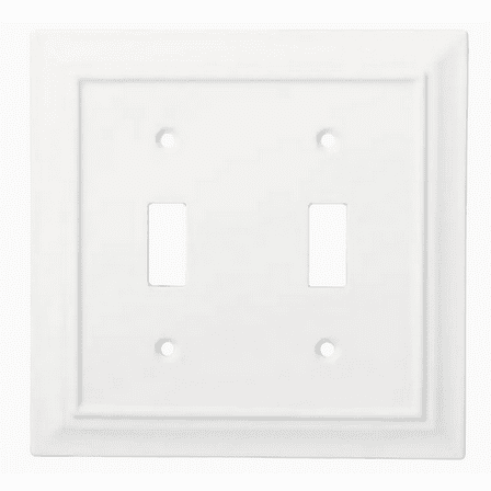 Brainerd W31561-PW Pure White Architect Double Switch Wall Plate Cover