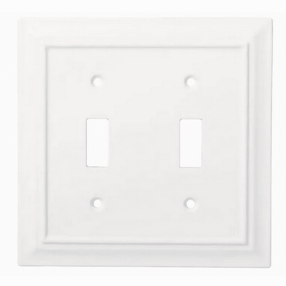 Brainerd W31561-PW Pure White Architect Double Switch Wall Plate Cover