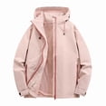 thumbnail image 3 of Sheghy Womens Rain Jacket Women Packable Parka Funnel Neck Weekend Shacket Jacket with Pockets, 3 of 7
