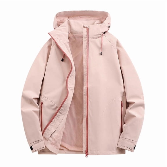 Women Jackets Lightweight New Women’s Waterproof Rain Jackets - Full Zip Hooded Hiking Raincoat - Fall Lightweight Outdoor Windbreaker with Pockets