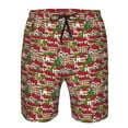 Adobk Red Houses Print Men's Swim Trunks Hawaiian Bathing Suit