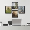 thumbnail image 3 of PixonSign Framed Wall Art Vintage Orchard and Countryside Scenes Prints, Set of 4 Rustic Nature Landscape Paintings, Minimalism Wall Décor, Adhesive Canvas Poster for Home Decor - 8"x10" Black, 3 of 5