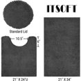 thumbnail image 3 of ITSOFT Luxury Shaggy Chenille Bathroom Mats, Bathmat Non-Slip Set, Charcoal Gray, 3 pc, 3 of 7