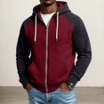 thumbnail image 2 of Evdexr Mens Zip Up Hoodie Long Sleeve Hooded Sweatshirt with Pockets 2026 Winter Trendy Athletic Jacket Slim Fit Lightweight Color Block Hoodies L, 2 of 6