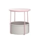thumbnail image 1 of Mesa auxiliar redonda pequeña con cesta de tela, VASAGLE, rosa gelatina y blanco crema, 1 of 4