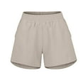 thumbnail image 2 of Aayomet Womens Casual Drawstring Shorts Summer Elastic Waist Shorts Pocketed Pants,White XXL, 2 of 4