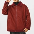 thumbnail image 6 of Maoxin Mens Jacket Men's Vintage Warm Solid Color Zipper Pocket Long Sleeved Casual Jacket Red L, 6 of 7