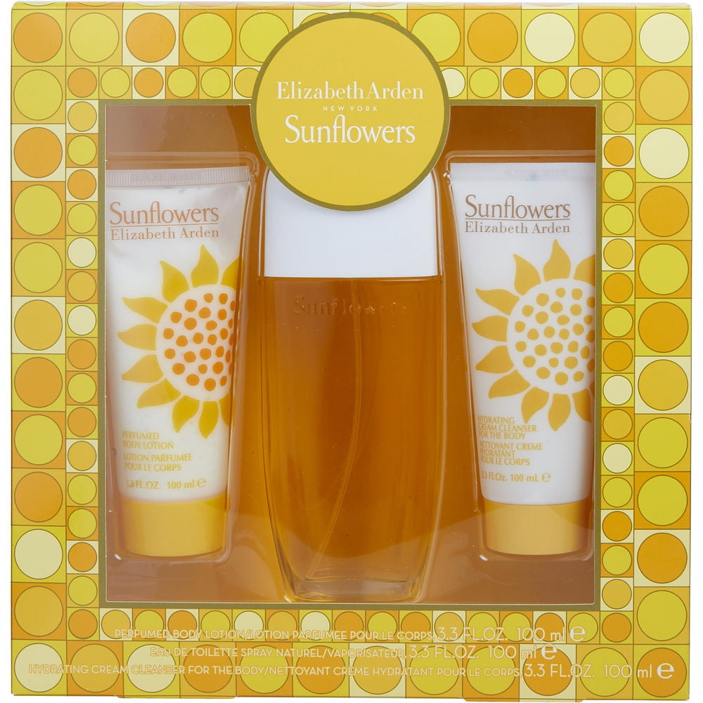 Sunflowers Women Edt Spray 3.3 Oz & Body Lotion 3.3 Oz & Cream Cleanser
