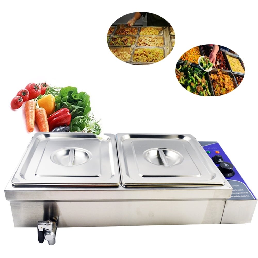 TECHTONGDA Commercial Food Warmer Stainless Steel Bain Marie Buffet